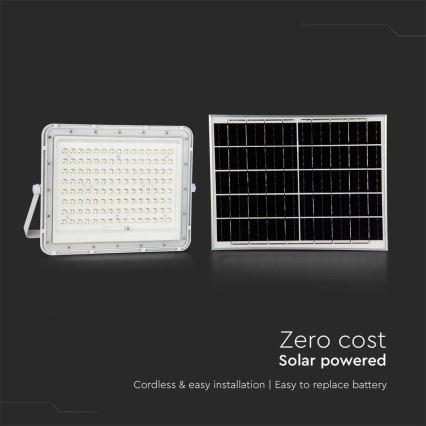 LED Vonkajší solárny reflektor LED/20W/3,2V 6400K biela IP65 16000 mAh + diaľkové ovládanie