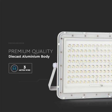 LED Vonkajší solárny reflektor LED/20W/3,2V 6400K biela IP65 16000 mAh + diaľkové ovládanie