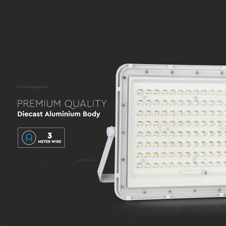 LED Vonkajší solárny reflektor LED/20W/3,2V 6400K biela IP65 16000 mAh + diaľkové ovládanie