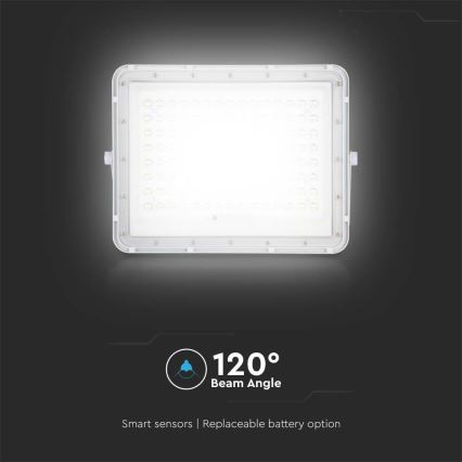 LED Vonkajší solárny reflektor LED/20W/3,2V 6400K biela IP65 16000 mAh + diaľkové ovládanie