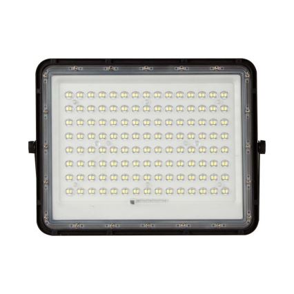 LED Vonkajší solárny reflektor LED/20W/3,2V 6400K čierna IP65 + diaľkové ovládanie