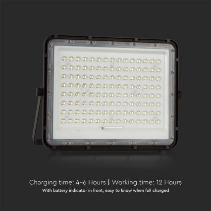 LED Vonkajší solárny reflektor LED/20W/3,2V 6400K čierna IP65 16000 mAh + diaľkové ovládanie