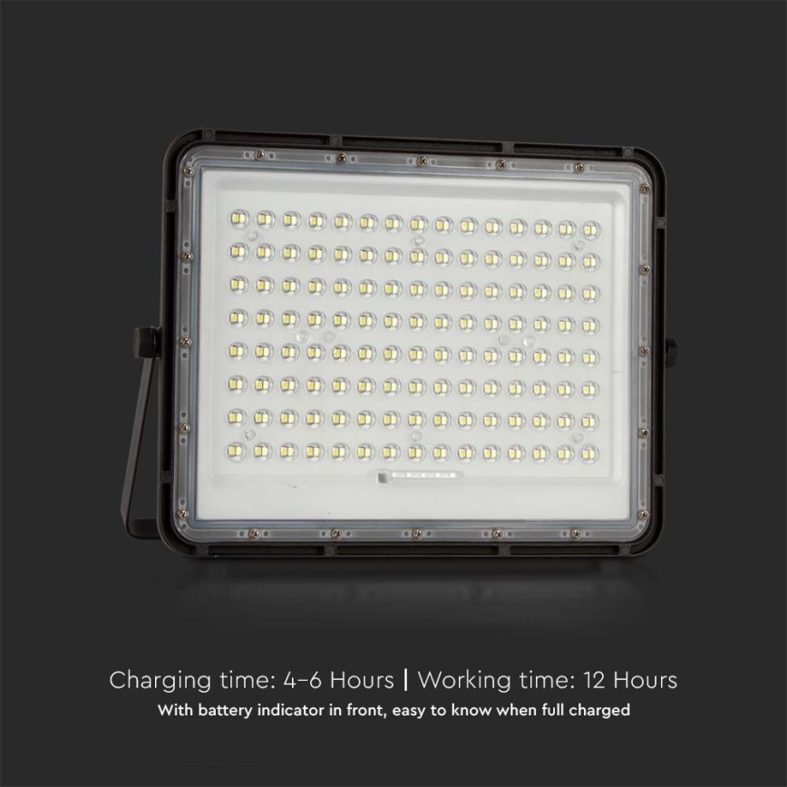 LED Vonkajší solárny reflektor LED/20W/3,2V 6400K čierna IP65 16000 mAh + diaľkové ovládanie