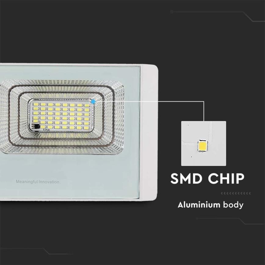 LED Vonkajší solárny reflektor LED/20W/3,2V IP65 6400K 20000 mAh + diaľkové ovládanie