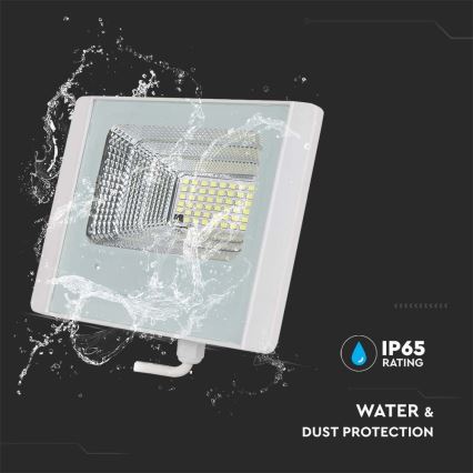 LED Vonkajší solárny reflektor LED/20W/3,2V IP65 6400K 20000 mAh + diaľkové ovládanie
