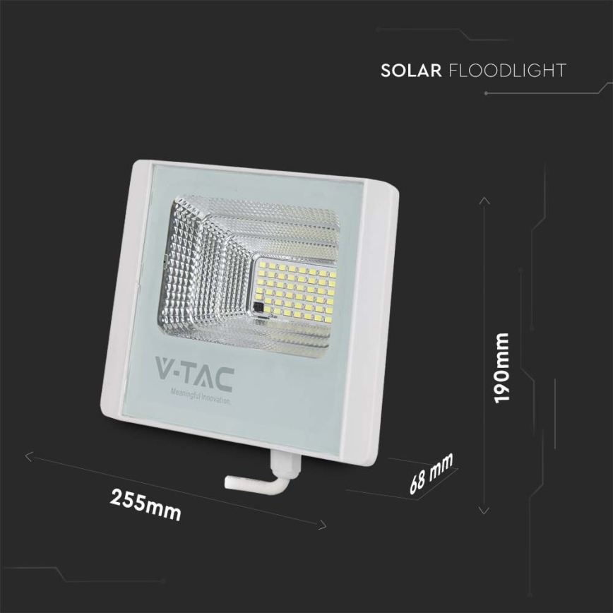 LED Vonkajší solárny reflektor LED/20W/3,2V IP65 6400K 20000 mAh + diaľkové ovládanie