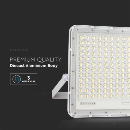 LED Vonkajší solárny reflektor LED/30W/3,2V 4000K biela IP65 + diaľkové ovládanie