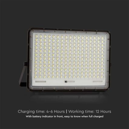 LED Vonkajší solárny reflektor LED/30W/3,2V 4000K čierna IP65 + diaľkové ovládanie