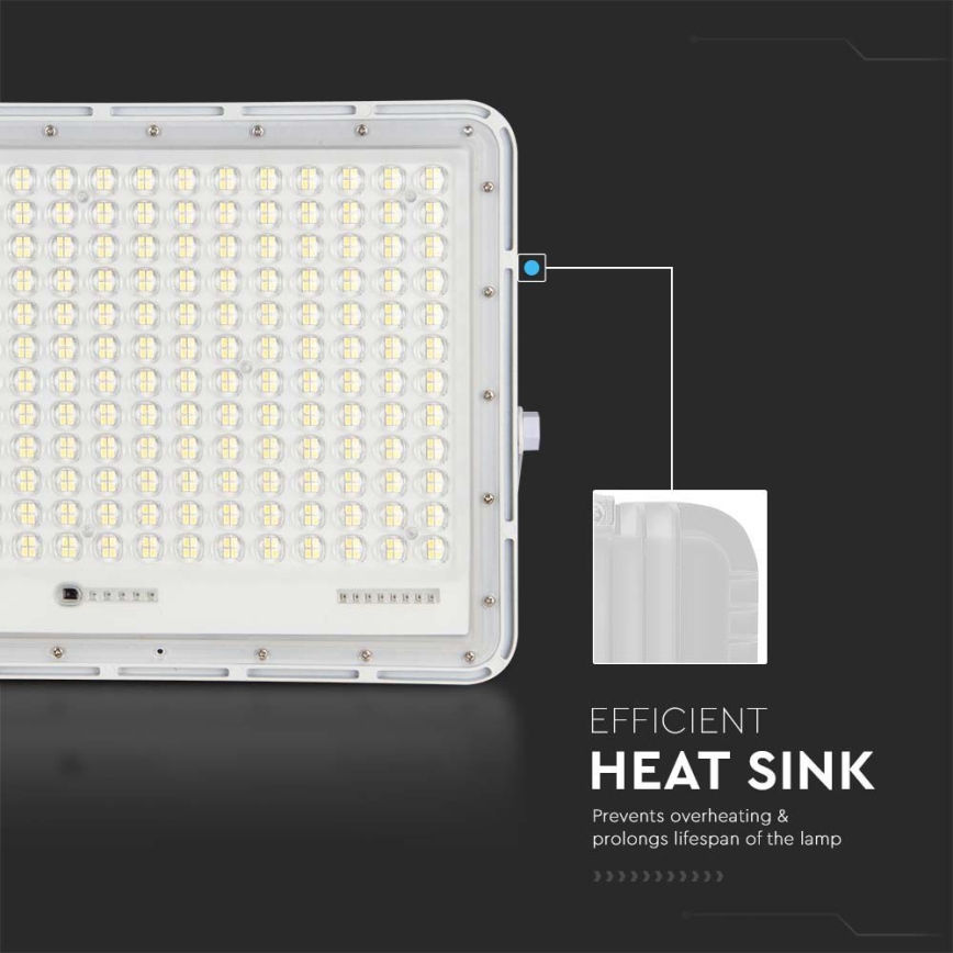 LED Vonkajší solárny reflektor LED/30W/3,2V 6400K biela IP65 20000 mAh + diaľkové ovládanie