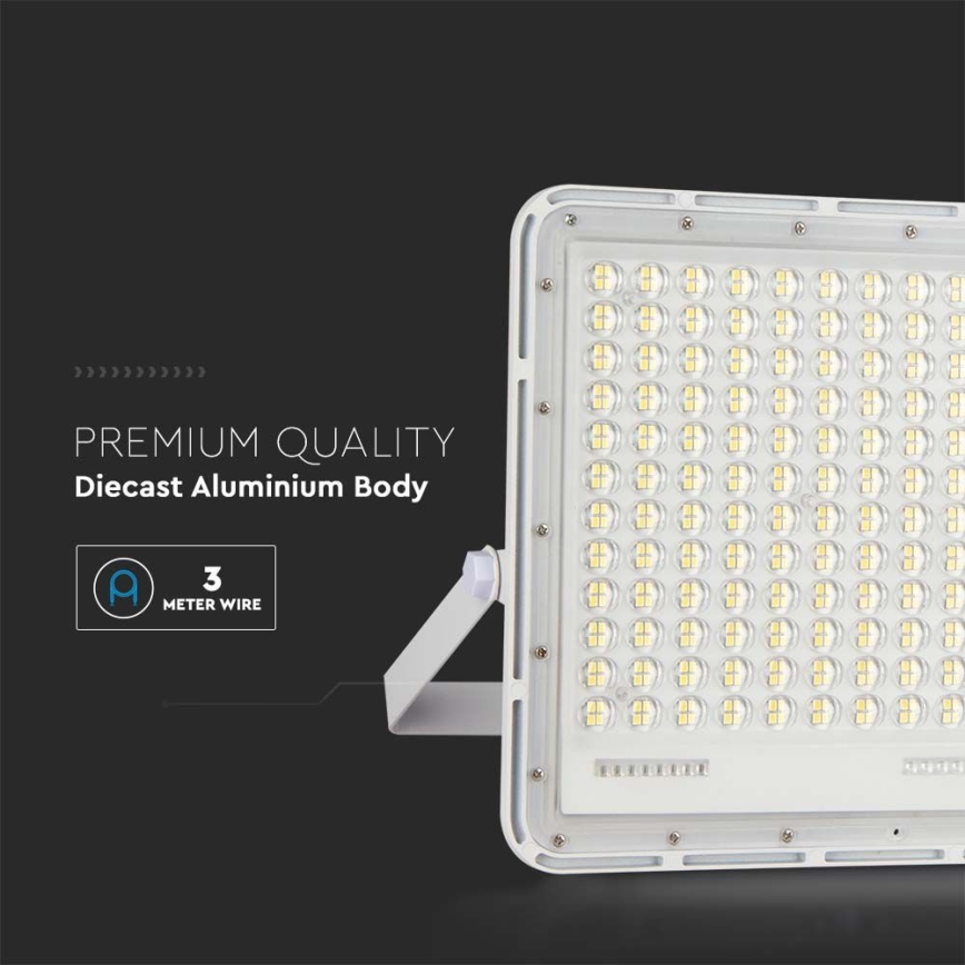 LED Vonkajší solárny reflektor LED/30W/3,2V 6400K biela IP65 20000 mAh + diaľkové ovládanie