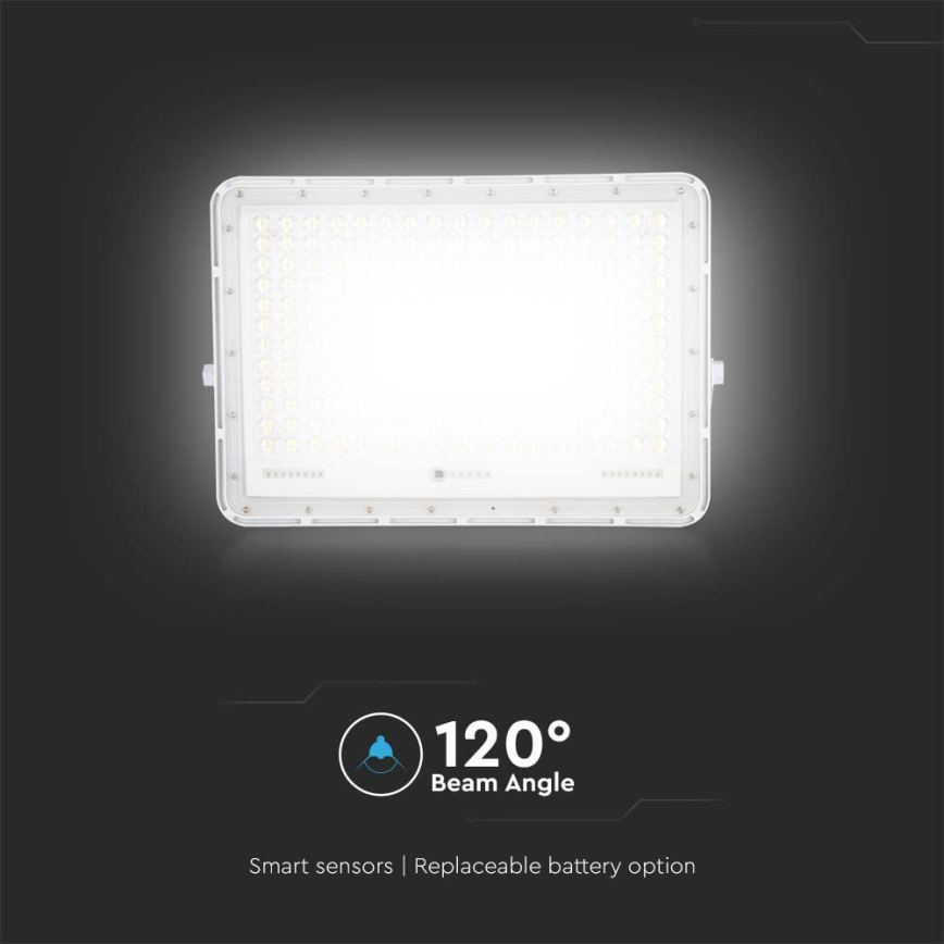 LED Vonkajší solárny reflektor LED/30W/3,2V 6400K biela IP65 20000 mAh + diaľkové ovládanie