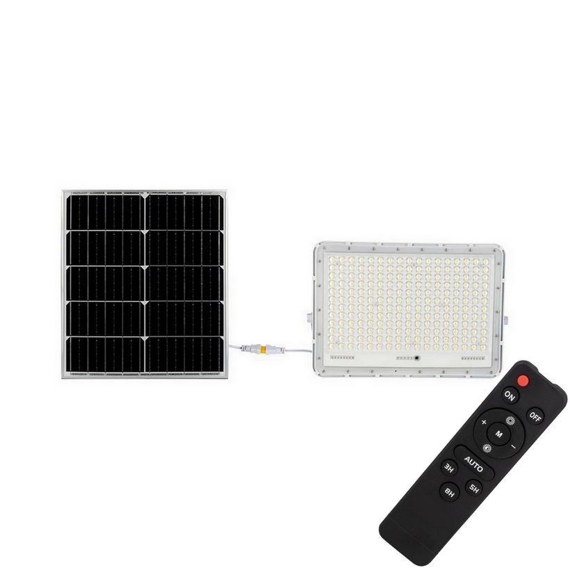 LED Vonkajší solárny reflektor LED/30W/3,2V 6400K biela IP65 20000 mAh + diaľkové ovládanie