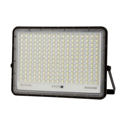 LED Vonkajší solárny reflektor LED/30W/3,2V 6400K čierna IP65 + diaľkové ovládanie