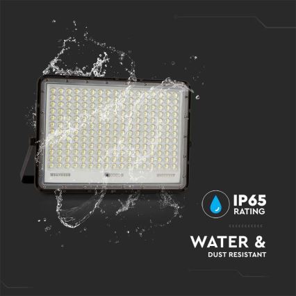 LED Vonkajší solárny reflektor LED/30W/3,2V 6400K čierna IP65 20000 mAh + diaľkové ovládanie