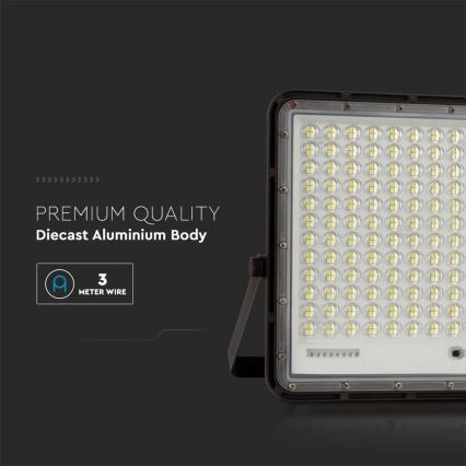 LED Vonkajší solárny reflektor LED/30W/3,2V 6400K čierna IP65 20000 mAh + diaľkové ovládanie