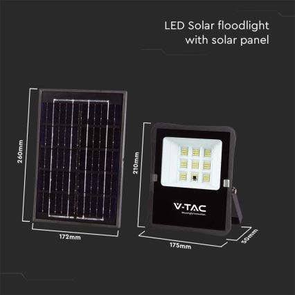 LED Vonkajší solárny reflektor LED/6W/3,2V 4000K IP65 5000 mAh + diaľkové ovládanie