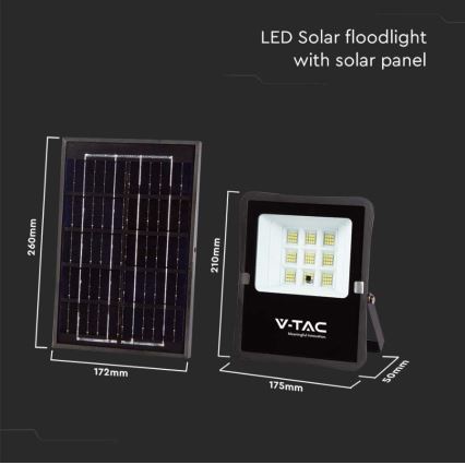 LED Vonkajší solárny reflektor LED/6W/3,2V 6400K IP65 4000 mAh + diaľkové ovládanie