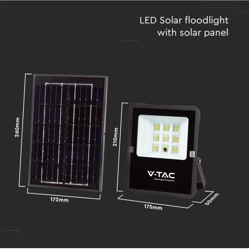 LED Vonkajší solárny reflektor LED/6W/3,2V 6400K IP65 4000 mAh + diaľkové ovládanie
