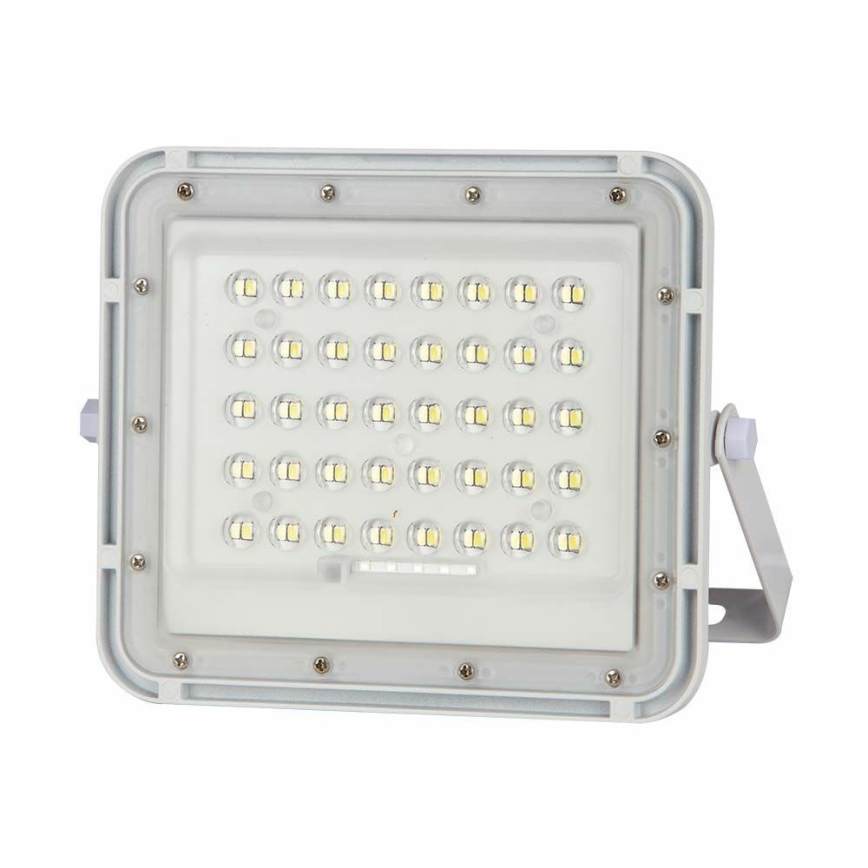 LED Vonkajší stmievateľný solárny reflektor LED/6W/3,2V IP65 4000K 5000 mAh biela + diaľkové ovládanie