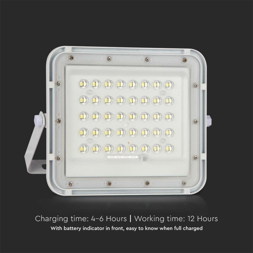LED Vonkajší stmievateľný solárny reflektor LED/6W/3,2V IP65 4000K 5000 mAh biela + diaľkové ovládanie