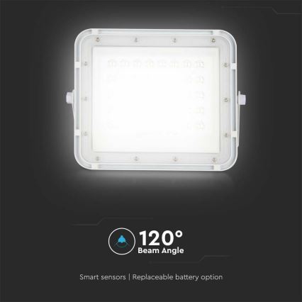 LED Vonkajší stmievateľný solárny reflektor LED/6W/3,2V IP65 4000K 5000 mAh biela + diaľkové ovládanie