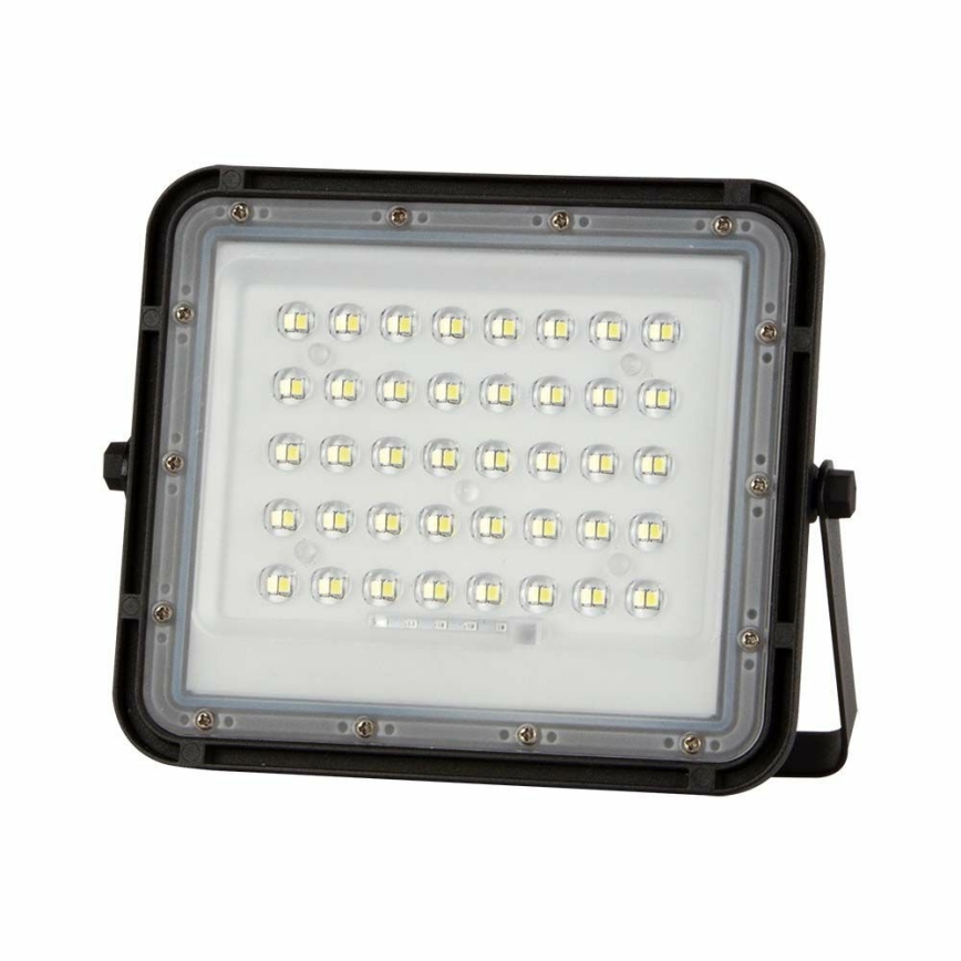 LED Vonkajší stmievateľný solárna reflektor LED/6W/3,2V IP65 4000K 5000 mAh čierna + diaľkové ovládanie