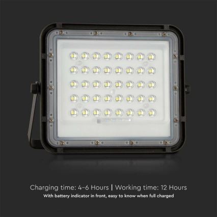 LED Vonkajší stmievateľný solárna reflektor LED/6W/3,2V IP65 4000K 5000 mAh čierna + diaľkové ovládanie