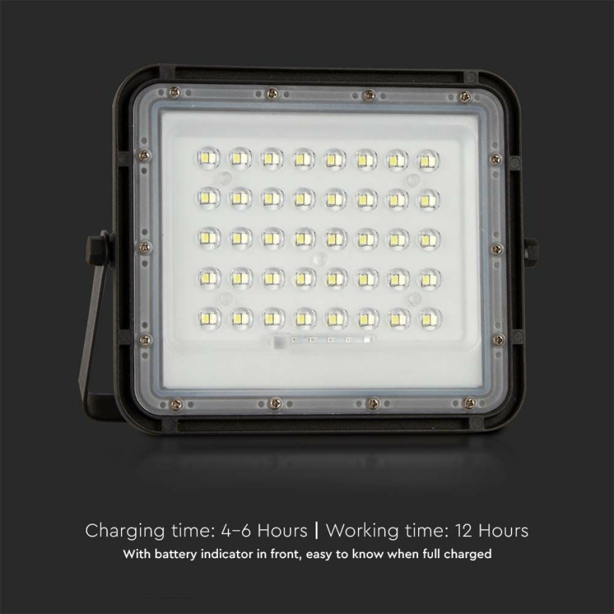 LED Vonkajší stmievateľný solárna reflektor LED/6W/3,2V IP65 4000K 5000 mAh čierna + diaľkové ovládanie