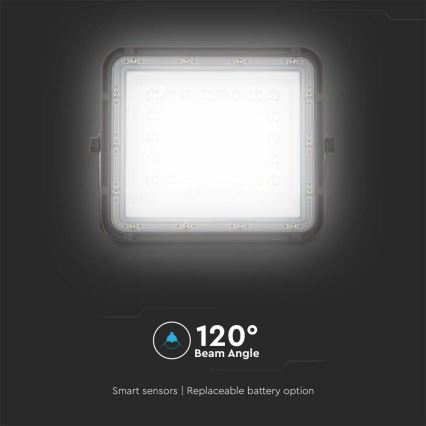 LED Vonkajší stmievateľný solárna reflektor LED/6W/3,2V IP65 4000K 5000 mAh čierna + diaľkové ovládanie
