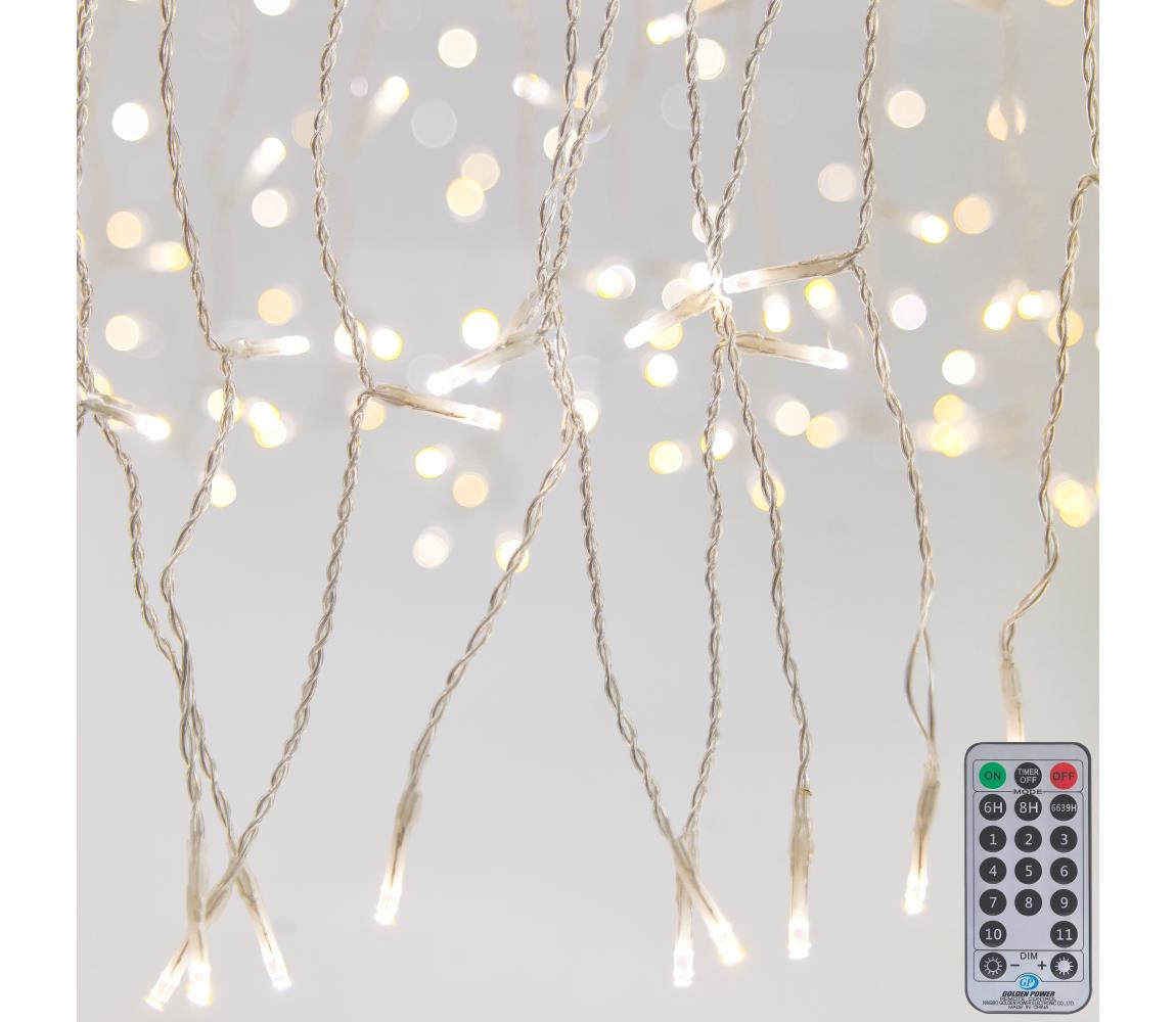 Eurolamp LED vonkajší stmievateľný záves CURTAIN 360xLED/8,4W/230V 2x2 m IP44 teplá biela +DO 600-11861