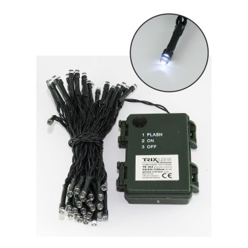 LED vonkajší svetelný reťaz 100xLED/2 režimy/3xAA 10,8m IP44 studená biela