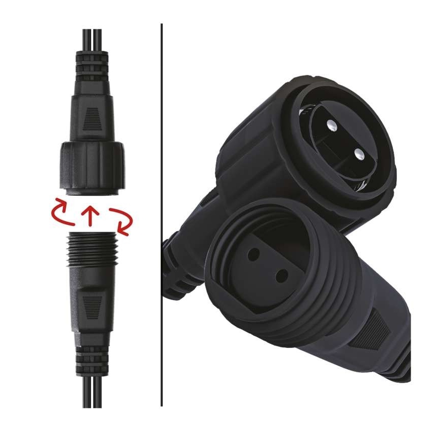 LED vonkajší svetelný reťazec 100xLED/15m IP44 teplá biela