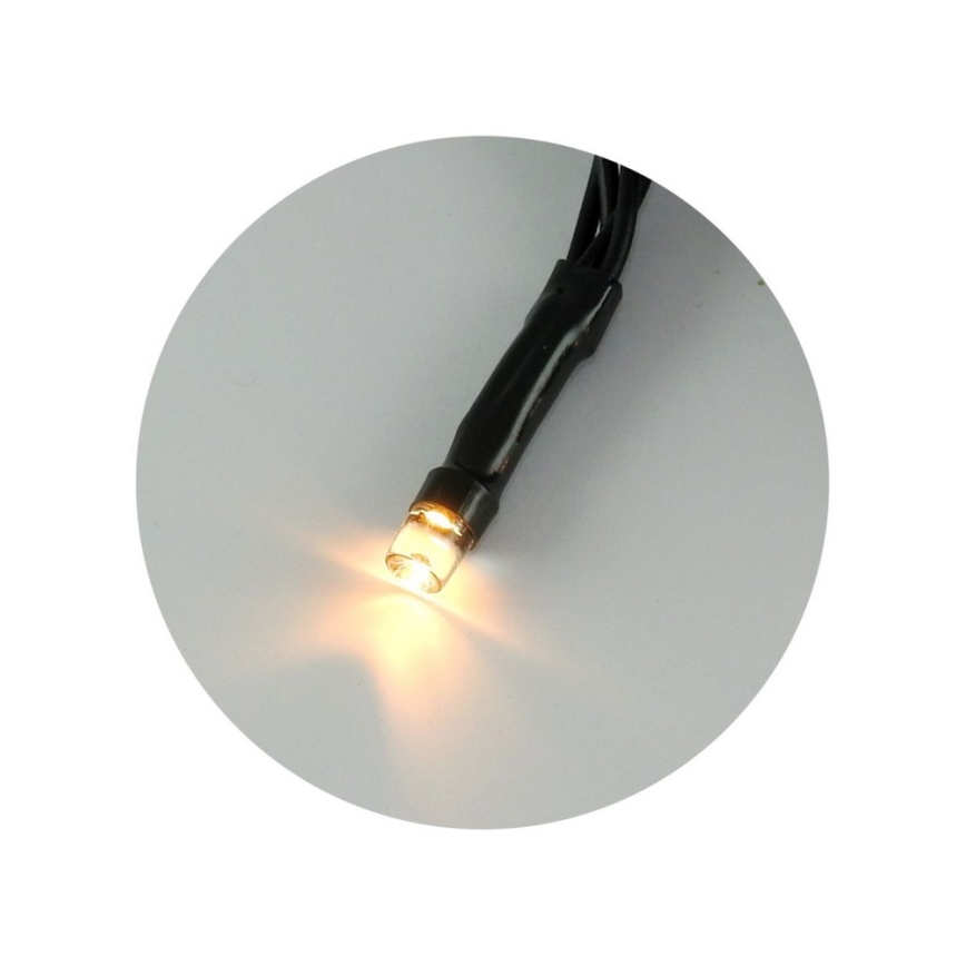 LED vonkajší svetelný reťazec 100× LED, 2 režimy, 3× AA, 10,8 m, IP44, teplá biela