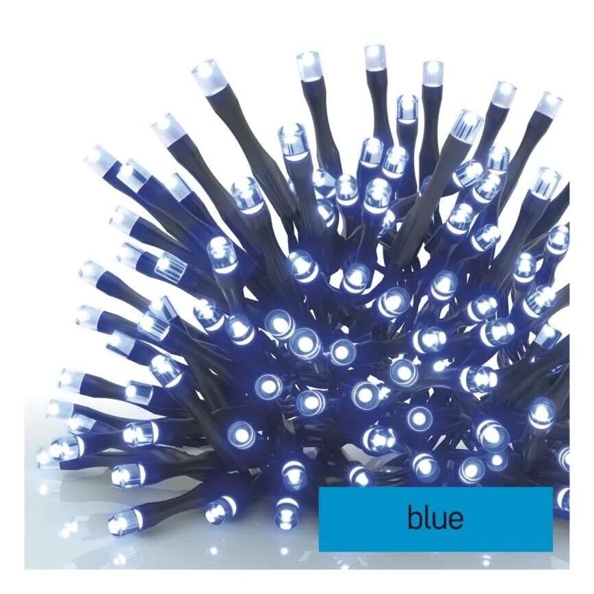 LED vonkajší svetelný reťazec 100×LED / 10 m, IP44, modrá