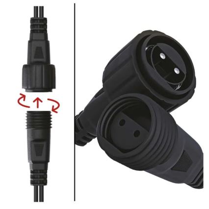 LED vonkajší svetelný reťazec 100×LED / 10 m, IP44, modrá
