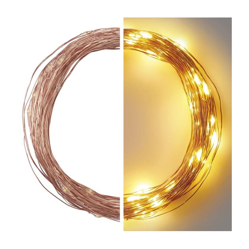 LED vonkajší svetelný reťazec 100×LED / 15 m, IP44, teplá biela