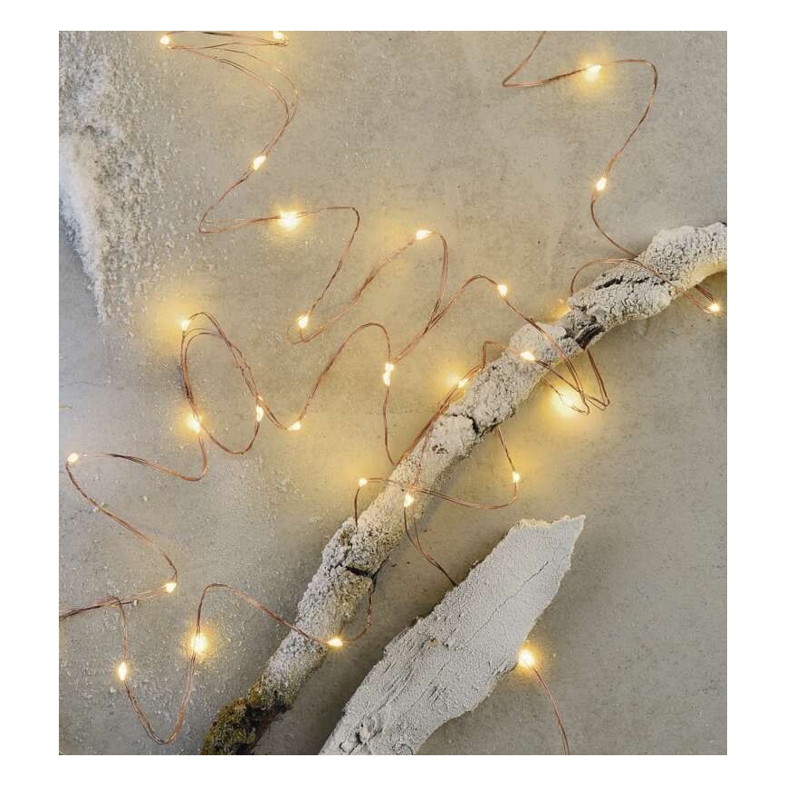 LED vonkajší svetelný reťazec 100×LED / 15 m, IP44, teplá biela