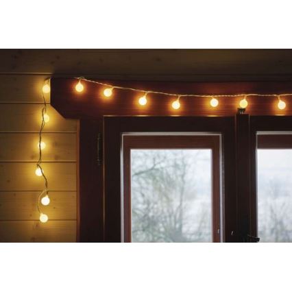 LED vonkajší svetelný reťazec 40xLED/9m IP44 teplá biela