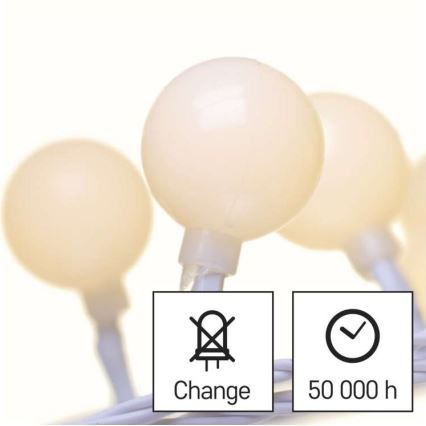 LED vonkajší svetelný reťazec 40xLED/9m IP44 teplá biela