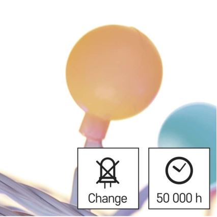 LED vonkajší svetelný reťazec 40xLED/9m IP44 viacfarebný