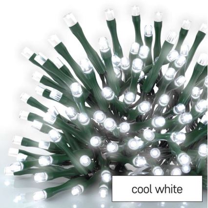 LED vonkajší svetelný reťazec 600×LED/8 režimov 15 m IP44 studená biela
