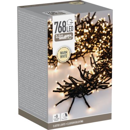 LED Vonkajší vianočný reťaz 768xLED/230V/8 funkcií 8,5 m IP44 teplá biela