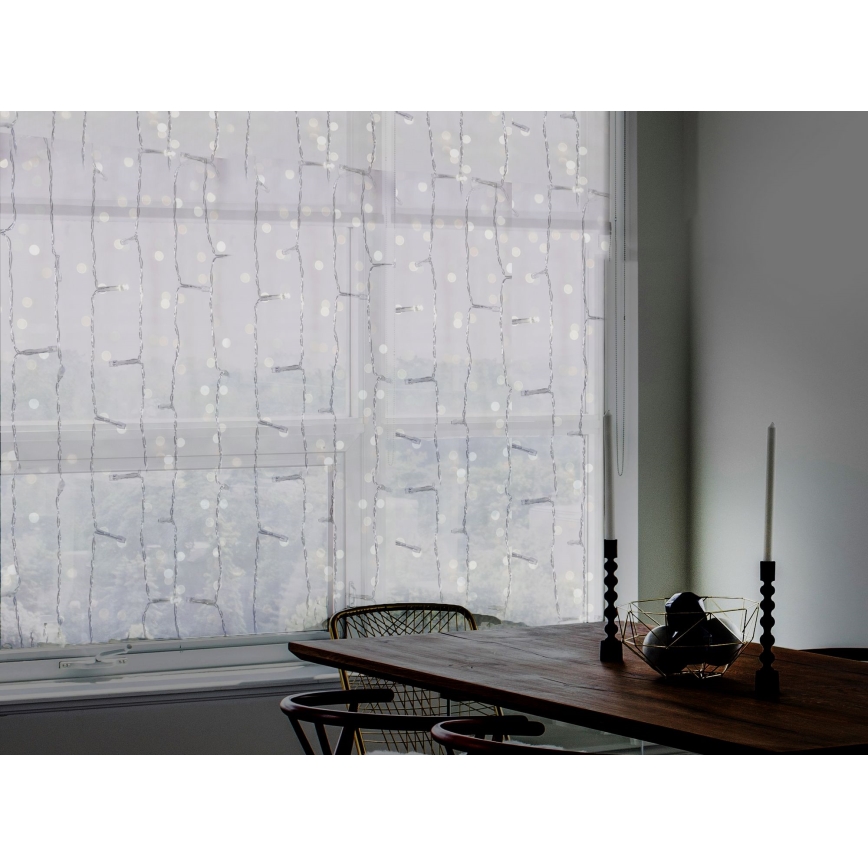 LED Vonkajší vianočný záves CURTAIN 480xLED/8,4W/230V 3x3 m IP44 studená biela