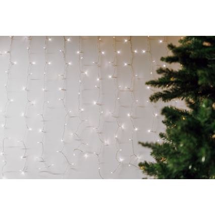 LED Vonkajší vianočný záves CURTAIN 480xLED/8,4W/230V 3x3 m IP44 studená biela
