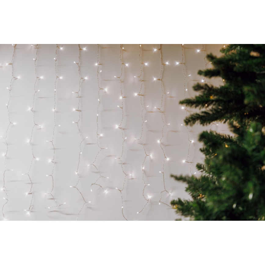 LED Vonkajší vianočný záves CURTAIN 480xLED/8,4W/230V 3x3 m IP44 studená biela