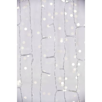 LED Vonkajší vianočný záves CURTAIN 480xLED/8,4W/230V 3x3 m IP44 studená biela