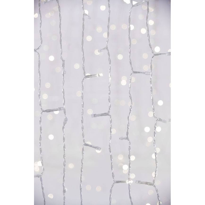 LED Vonkajší vianočný záves CURTAIN 480xLED/8,4W/230V 3x3 m IP44 studená biela