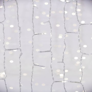 LED vonkajší záves CURTAIN 480xLED/8,4W/230V 3x3 m IP44 studená biela