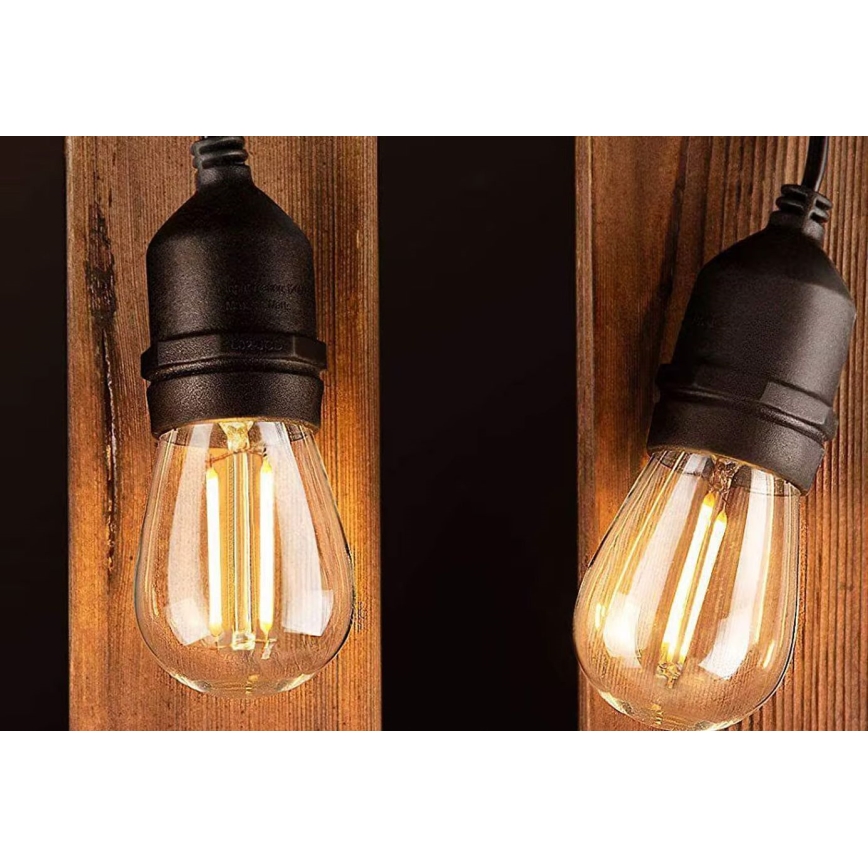 LED Vonkajšia dekoračná reťaz 10xE27/1W/230V 10 m IP65 čierna
