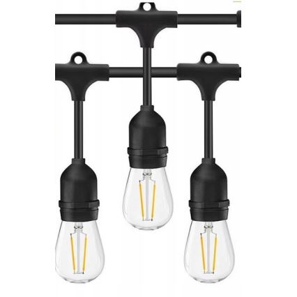 LED Vonkajšia dekoračná reťaz 10xE27/1W/230V 10 m IP65 čierna